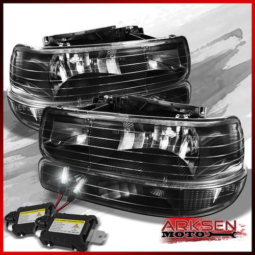 6000k slim ballast hid+99-02 silverado 00-06 tahoe suburban headlights+bumper