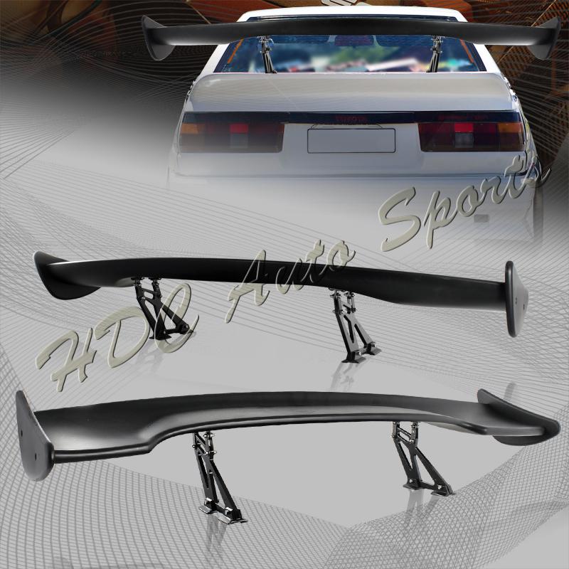 Universal 56" flat black light weight abs plastic rear trunk gt spoiler wing