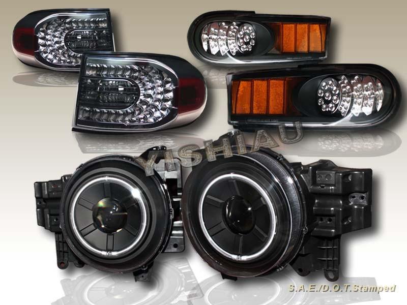 2007-2012 toyota fj cruiser projector headlights ccfl+ led bumper & tail lights 