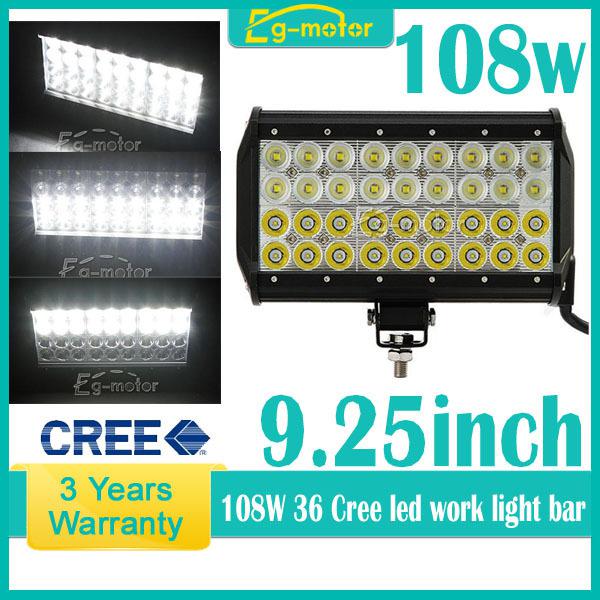 108w cree led spot flood work light offroad fog lamp car truck 4wd ute atv 120w