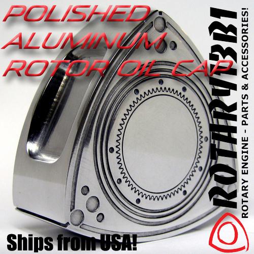 Polished rotor shaped oil cap / mazda rotary engine rx7 rx8 100% aluminum