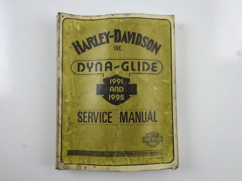 Harley davidson 1991/92 dyna glide models service manual 99481-92