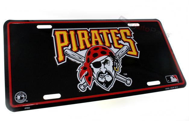 Pittsburgh pirates mlb license plate aluminum stamped metal tag for car truck