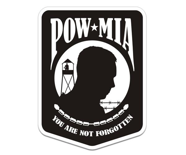 Pow mia decal 5"x3.7" prisoner of war military memorial vinyl sticker pm1 zu1