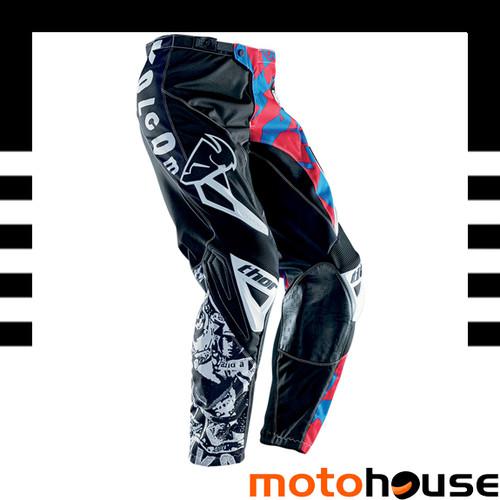 Thor youth phase volcom paradox pants mx offroad dirt motocross black blue red 