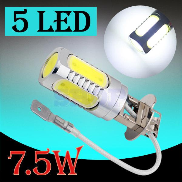 H3 high power 7.5w led pure white fog head tail driving car light bulb lamp