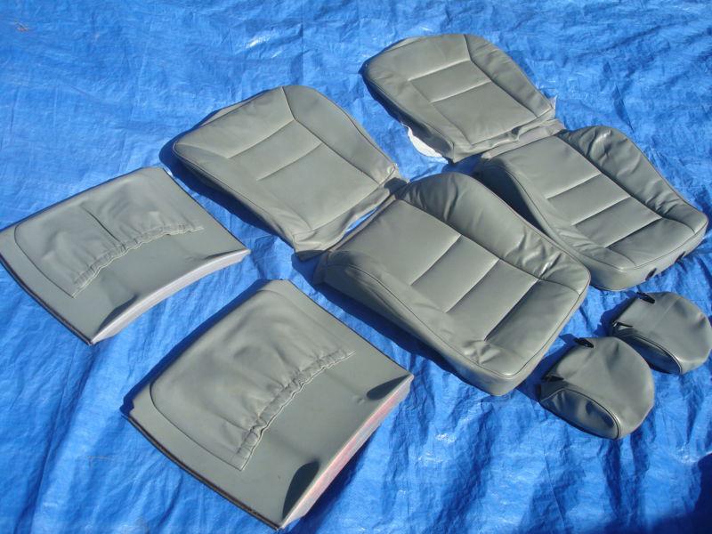 91-95 mercedes w124 320 driver & passenger set of 8 grey leather seat covers