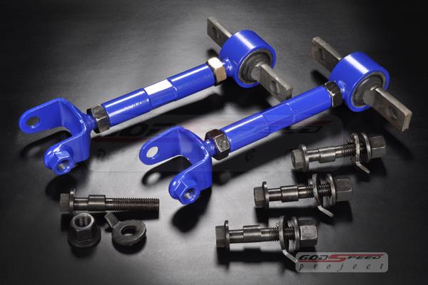 Godspeed k20a k20 02-06 rsx dc5 ep3 front+rear adjustable camber kit /jdm blue