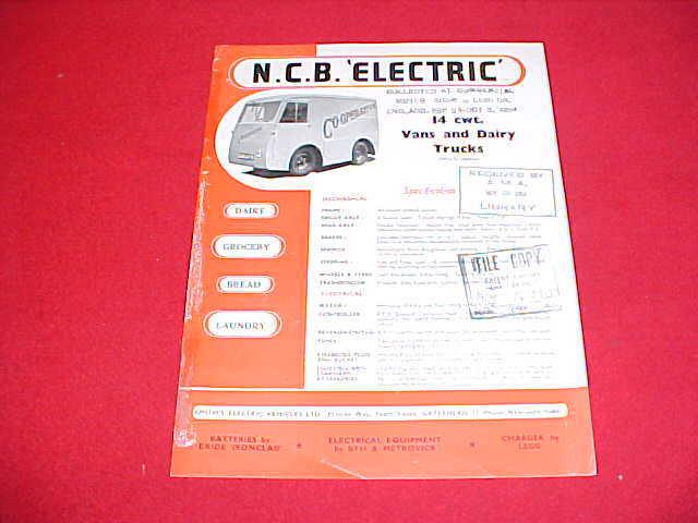 1954-55 ncb electric hd dairy grocery bread laundry 14 cwt truck brochure 54 55