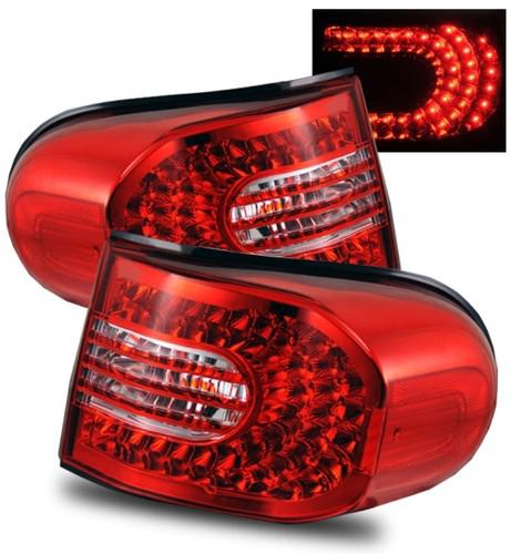 07-12 toyota fj cruiser euro red clear led tail lights rear brake lamps housings