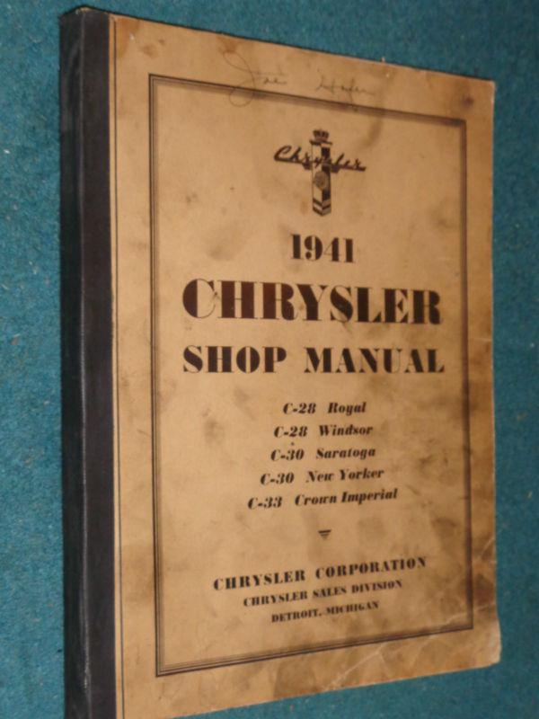 1941 chrysler shop manual / original c28 c30 c33 book!!