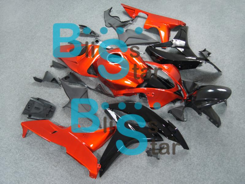 Fairing burnt orange black bodywork plastic set fit for cbr600rr 2007-2008 15 w2