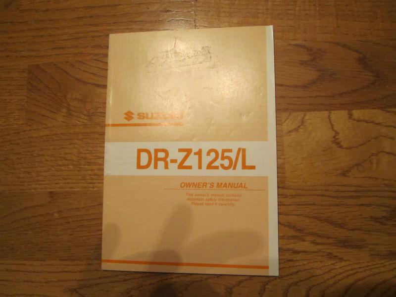 Suzuki drz125 and drz125l original owners manual