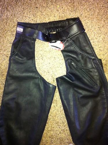 Willie g harley davidson mens black leather chaps small new