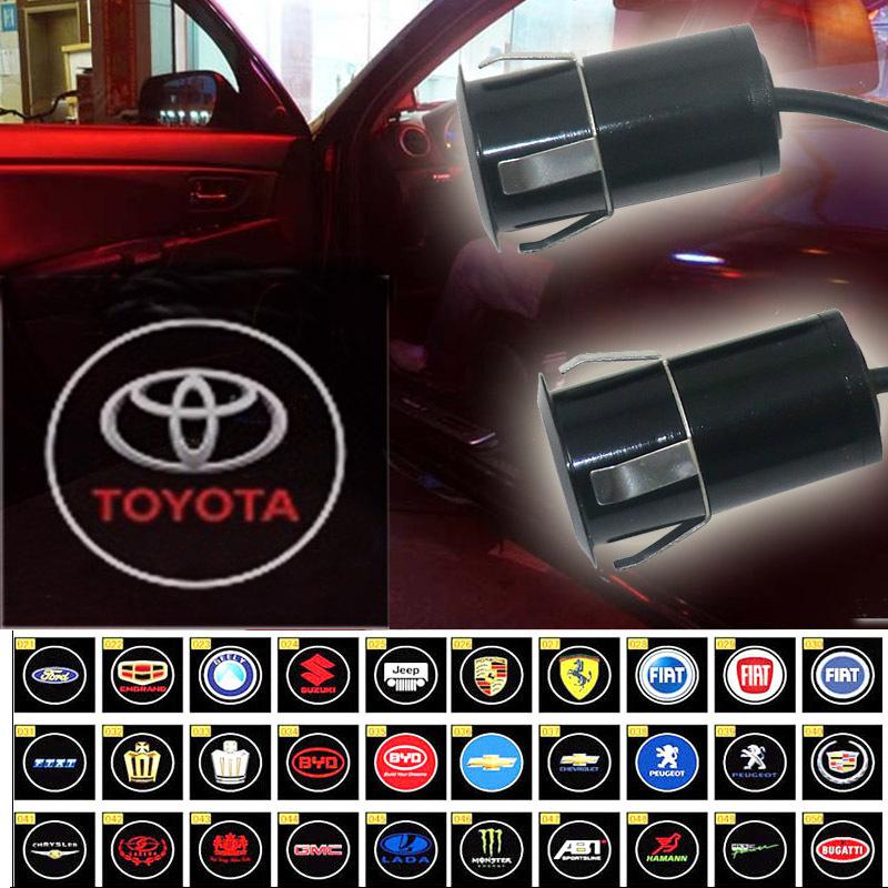 2x 4th gen car door led laser projector welcome courtesy ghost logo light toyota