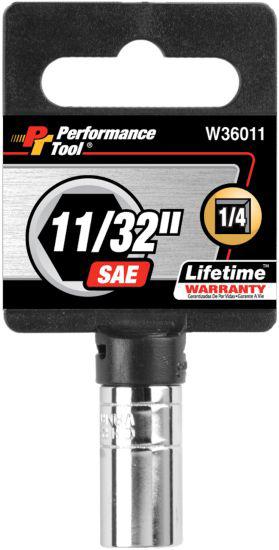 Performance tool w36011 - 1/4" drive ~ 11/32"  6 point socket