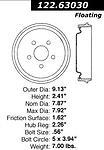 Centric parts 122.63030 rear brake drum