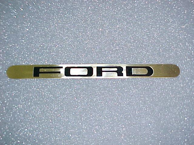 Gold plated ford logo plate new with adhesive backing license plate 