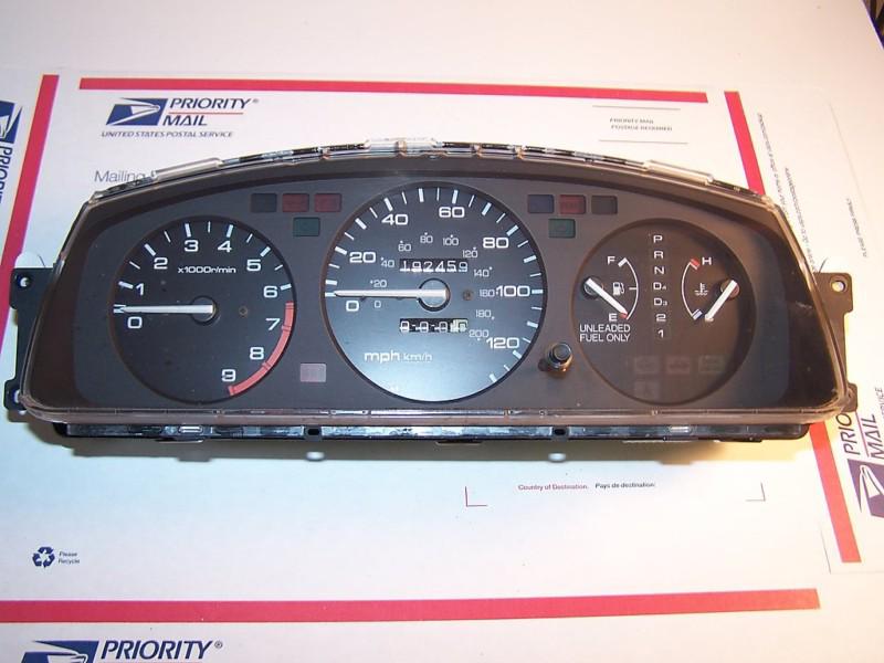 92 93 94 95 honda civic 120 mph instrument gauge cluster w 9,000k tachometer oem