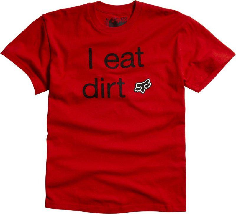 Fox racing kids boys eat dirt t-shirt 2013 medium scarlet