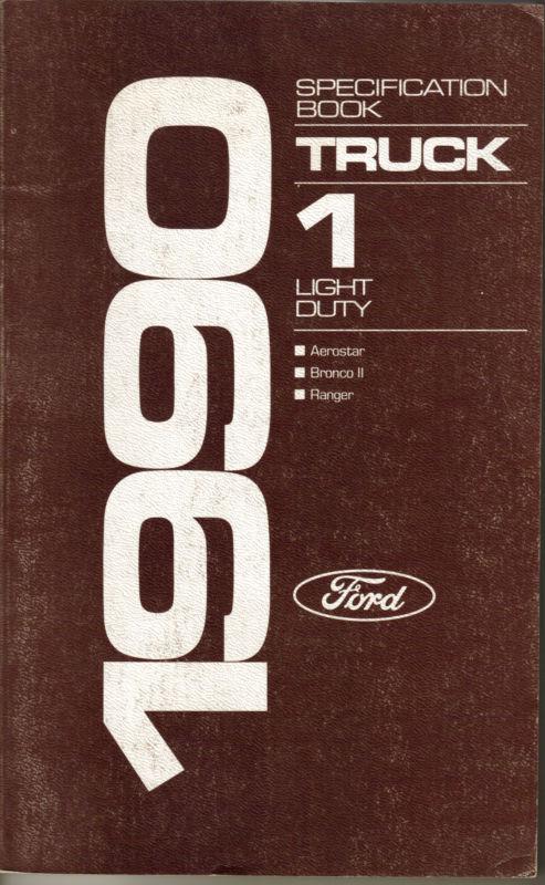 1990 ford truck specification book #1 light duty aerostar bronco ii ranger b24