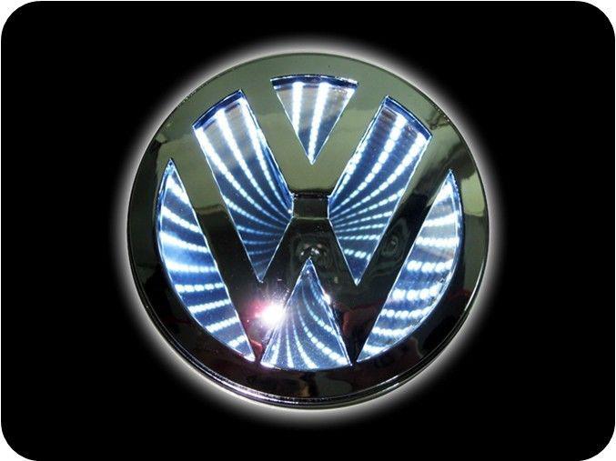 Volkswagen octavia car led light emblem 3d car badge 3d logo white  diameter 8cm