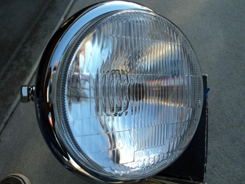 Harley headlight chrome 5 3/4" side mount 12 volt biker's choice 41-0313