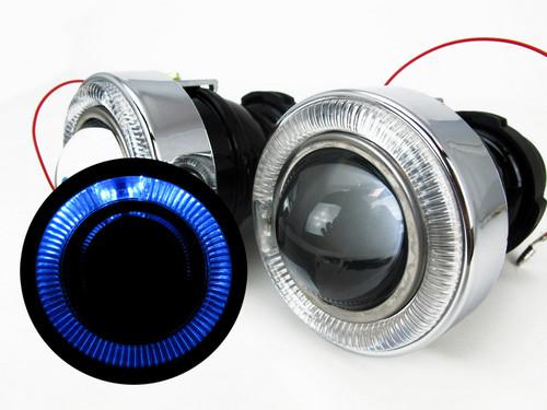 Universal 3" blue halo ring angel eye clear projector lamp h3 fog light kit