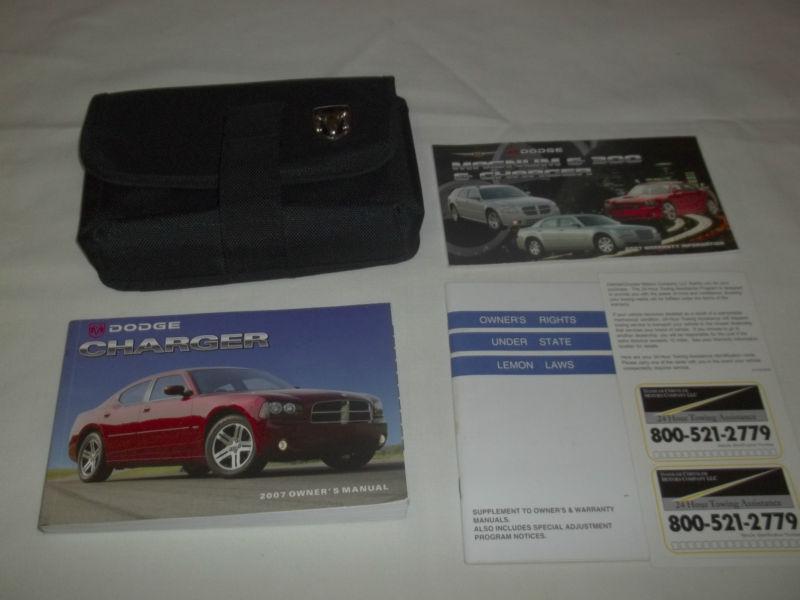 2007 dodge charger owner manual 5/pc.set & black dodge denim sporty factory case