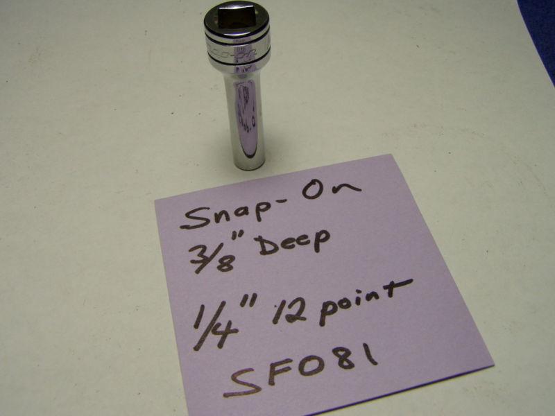 Snap-on 3/8 drive 1/4" deep 12 point socket sf081 free shipping!