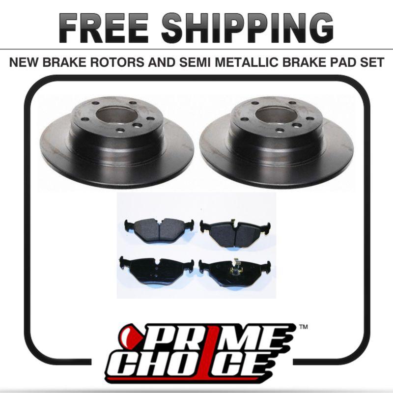 Premium rear metallic brake pads and disc rotors complete kit left & right pair