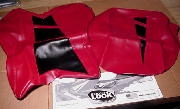 2005 yamaha yzf r1 2-pc seat cover skins & tank bra  red & black second look 