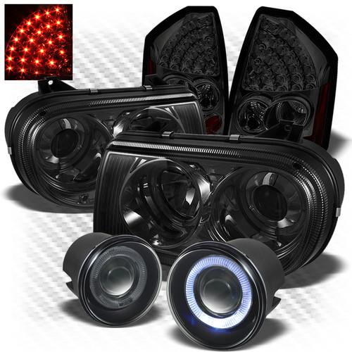 05-07 300c smoked pro headlights + led perform tail lights + projector fog light