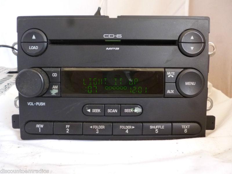 04-07 ford mercury radio 6 disc cd mp3 5g1t-18c815-eb  f150 mustang factory *