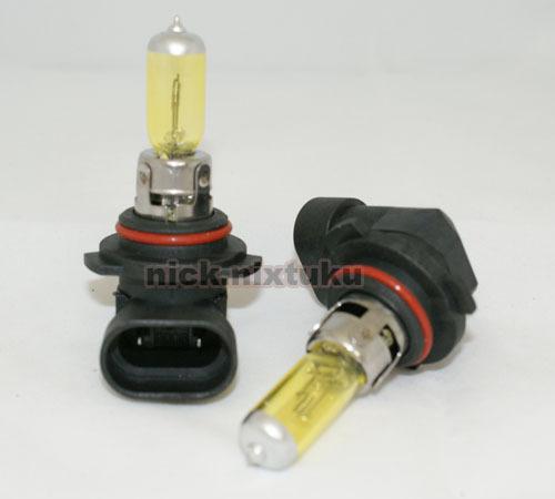 Yellow 2 x 9006 12v 80w xenon low beam light bulbs 3000k #2