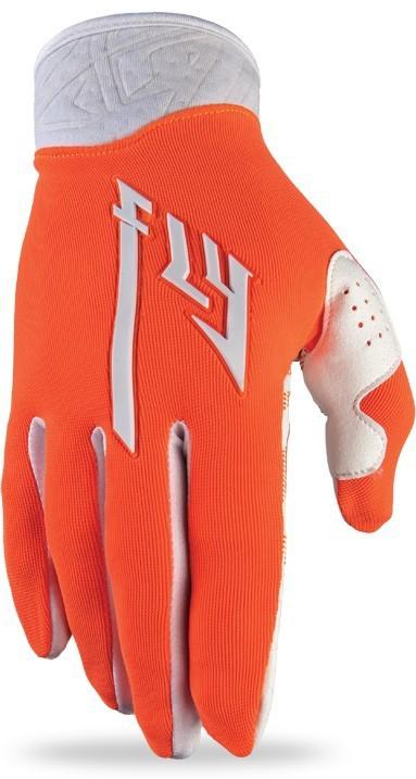 Fly racing pro lite youth mx gloves orange/white 6/yl