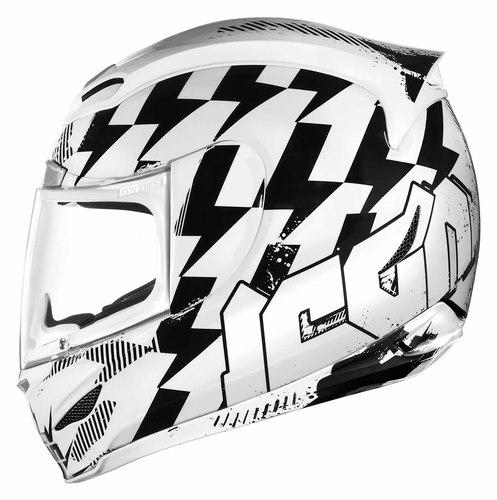 New icon airmada stack full-face adult helmet, white/black, small