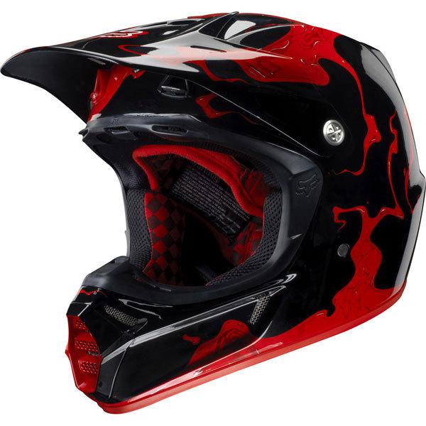 Red/black xl fox racing v3 explosion se helmet