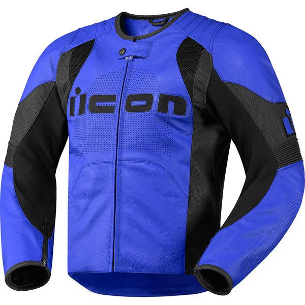 Blue l icon overlord leather jacket