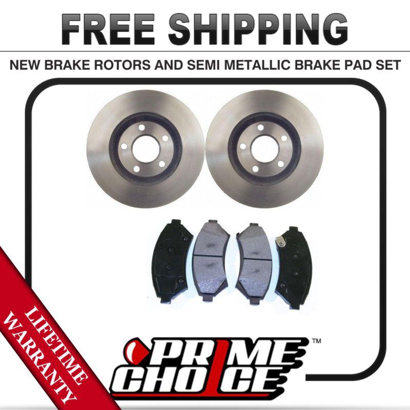 Front kit (2) brake rotors and (1 set) premium brake pads with lifetime warranty