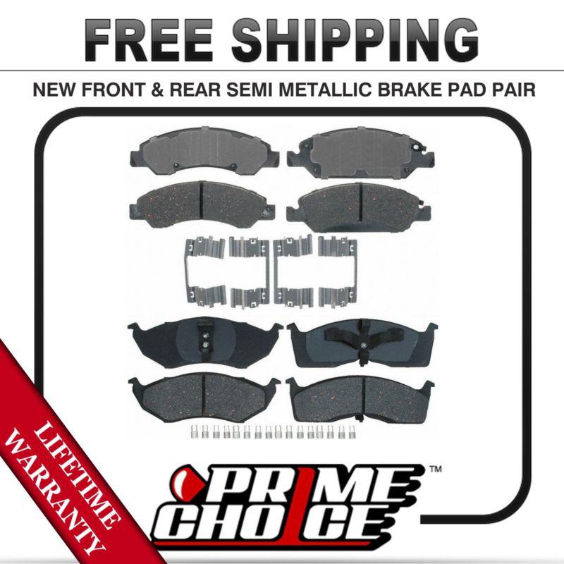 Complete set of front and rear premium brake pads with lifetime warranty