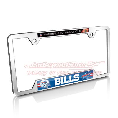 Nfl buffalo bills chrome metal license plate frame + free gift, licensed