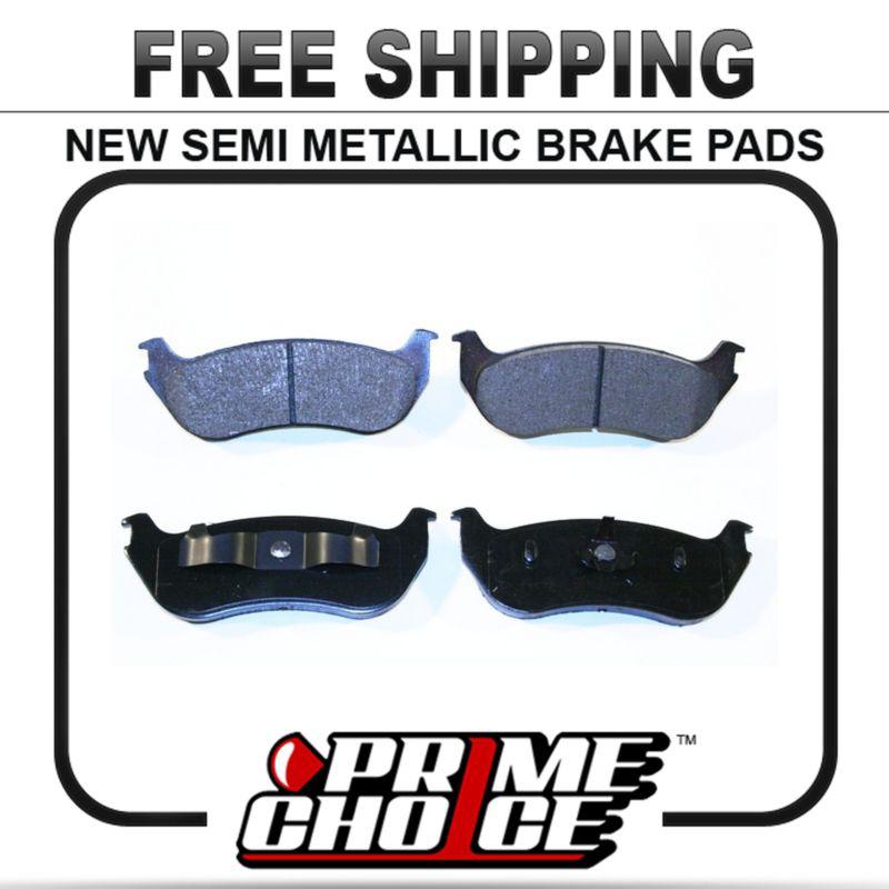 New premium complete set of rear metallic disc brake pads with shims