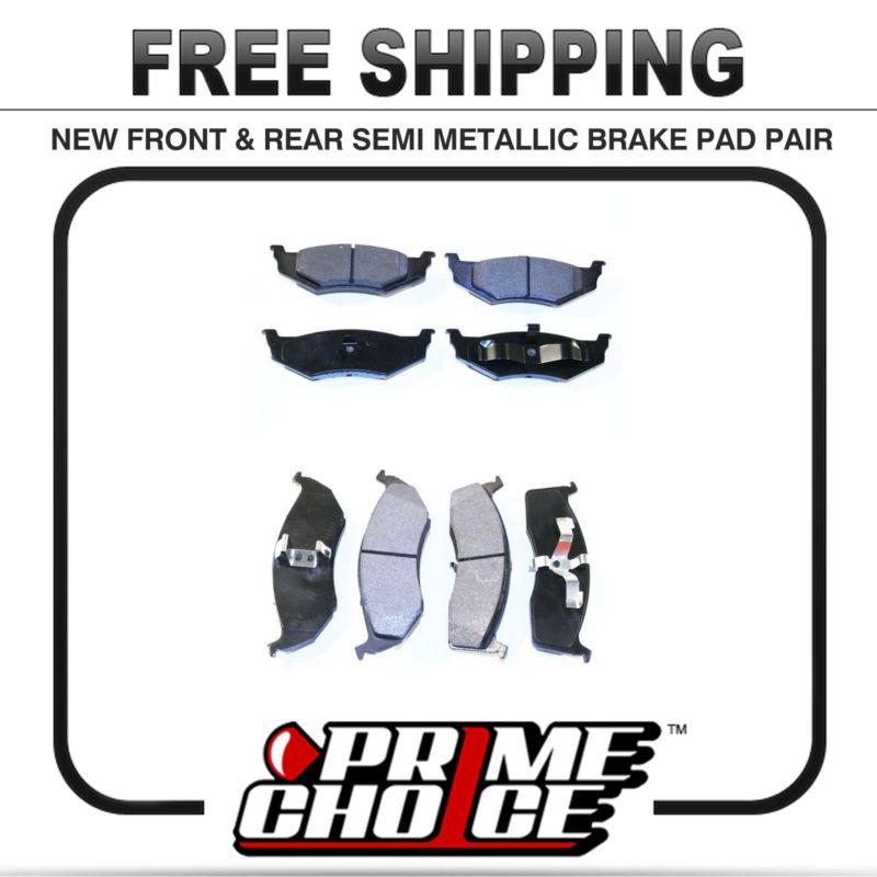 Premium front & rear metallic disc brake pads 2 full complete sets 4 pair 8 pads