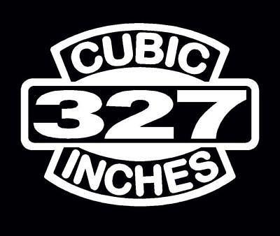 2 v8 327 cubic inches engine decal set 327 ci sbc emblem stickers