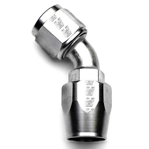 Russell 610091 endura full flow hose end -6 an 45 degree silver