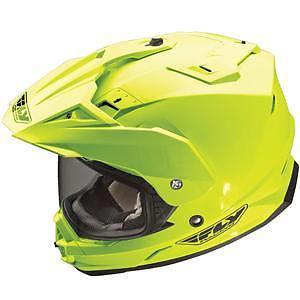 New fly racing trekker dual sport motorcycle hi-vis yellow helmet size: md-2xl