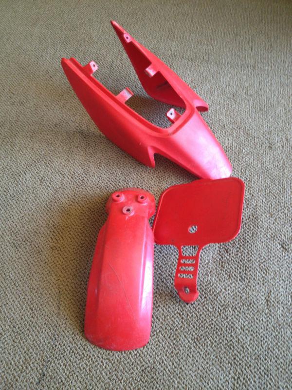 Honda xr 50 xr50 crf50 crf stock red plastic set oem front rear fender