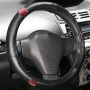 University of wisconsin badgers team logo genuine leather steering wheel cover