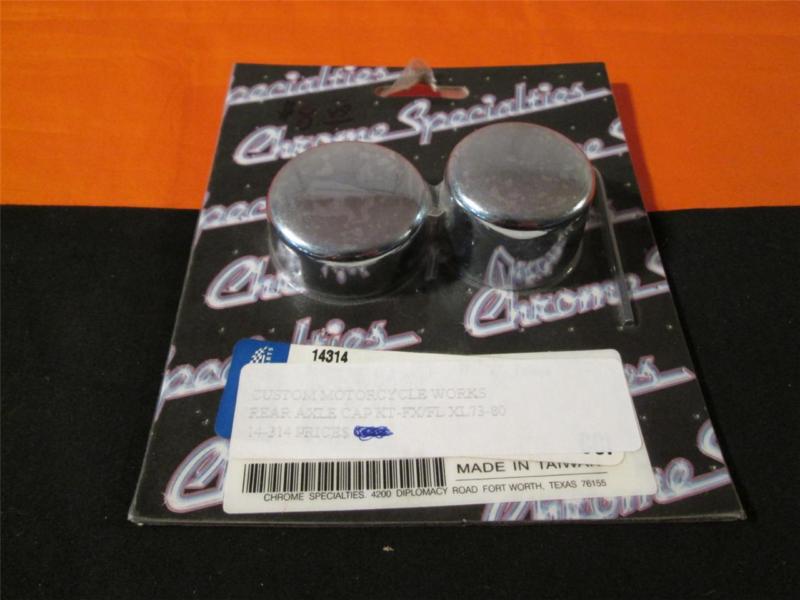 Chrome rear axle cap kit for fx / fl / xl 73-80 harley davidsons